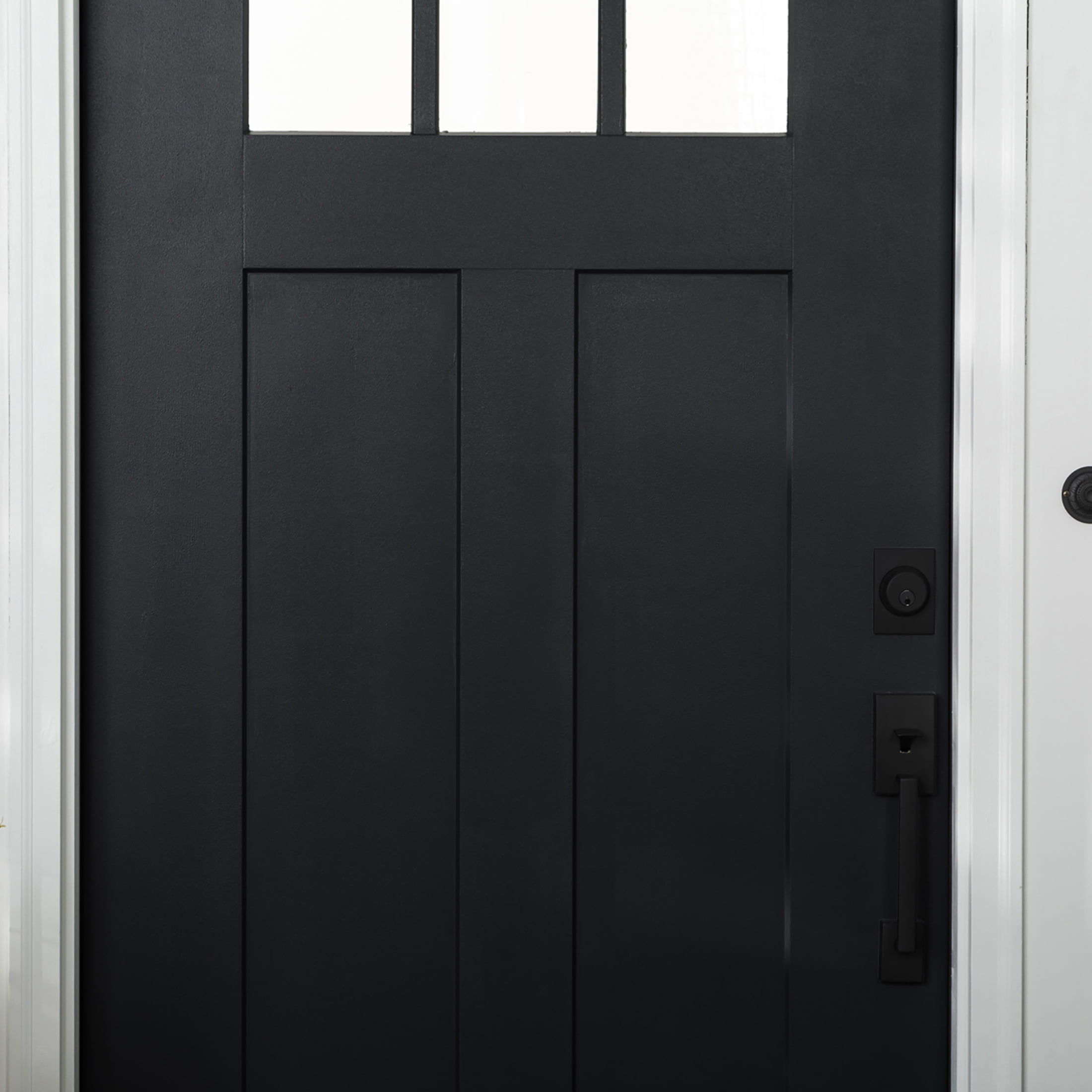 Black, Rust-Oleum Satin Door and Trim Paint-369383, Quart