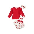 thumbnail image 1 of goowrom Hauts à Manches Longues pour Enfants, Ensemble Pantalon à Bretelles, Chemise à Manches Longues Col Rond Shorts Décontractés de Printemps, 1 of 8