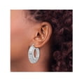 thumbnail image 3 of Boucles d'Oreilles Créoles en Argent Sterling Rayé avec Design Texturé, 3 of 5