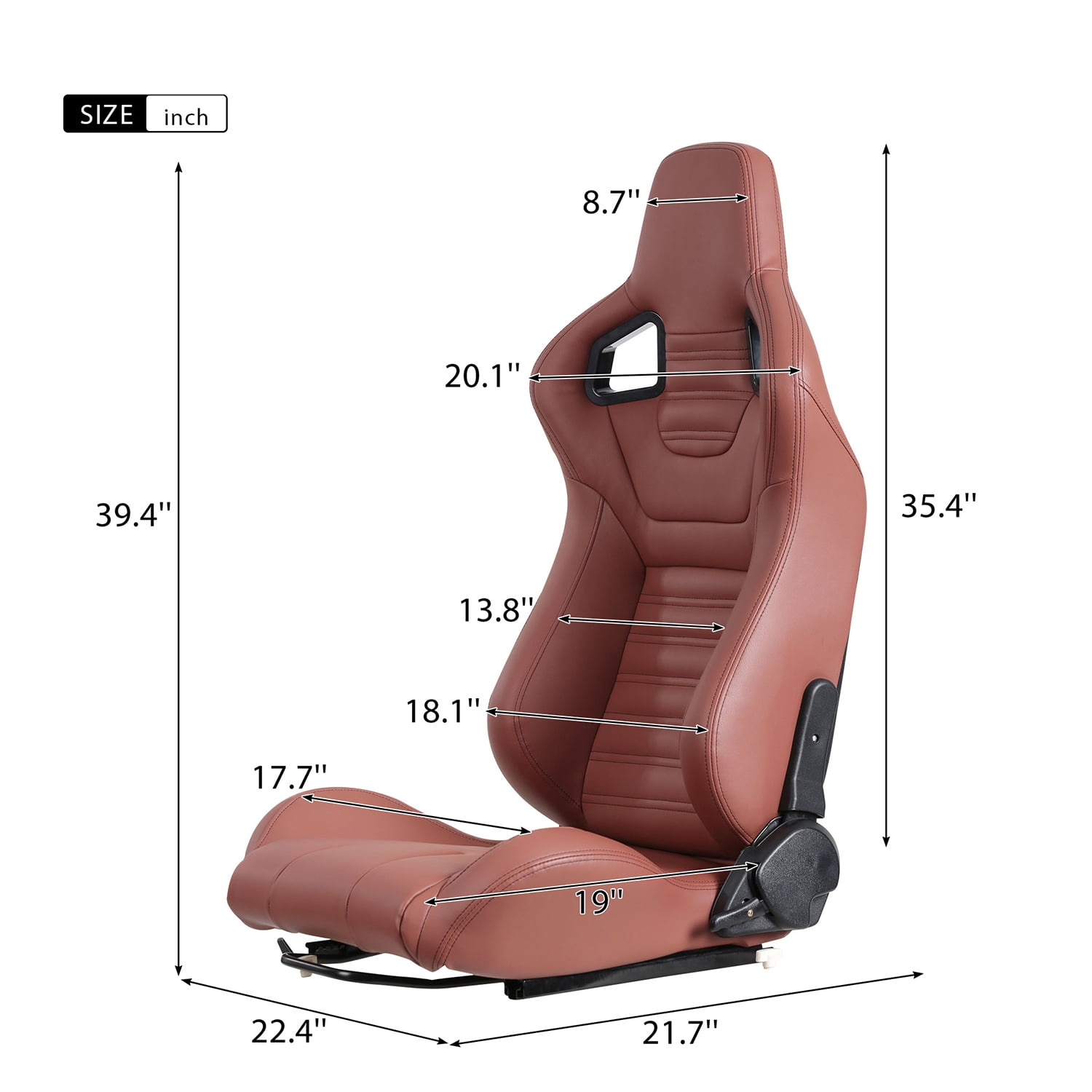 Kadyn 2-Piece Ergonomic Racing Seats, PVC Racing Simulator Game Seats with Adjustable Double Slides, Vinyl Racing Seats for Linde Forklift Tractor, Brick Red Kadyn 2-Piece Ergonomic Racing Seats, PVC Racing Simulator Game Seats with Adjustable Double Slides, Vinyl Racing Seats for Linde Forklift Tractor, Brick Red