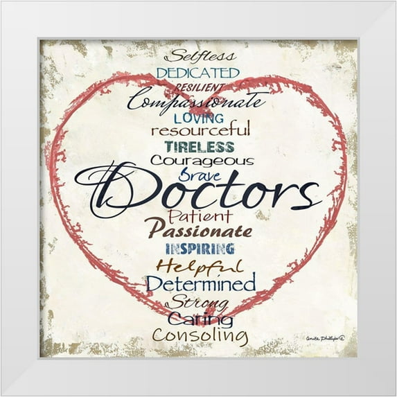 Phillips, Anita 20x20 White Modern Wood Framed Museum Art Print Titled - Doctors Heart