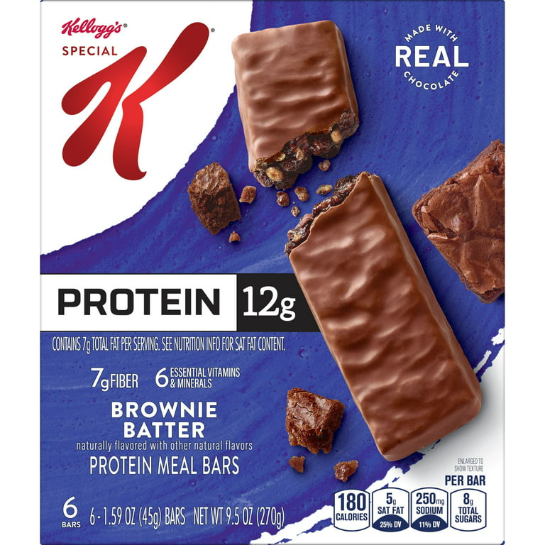 Kellogg's Special K Brownie Batter Chewy Protein Meal Bars, Ready-to-Eat,  12.7 oz, 8 Count