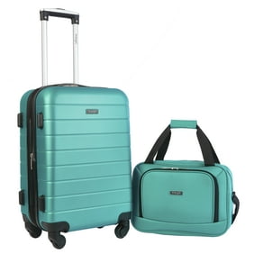 Wrangler 2pc Expandable Rolling Carry-on Set, Teal