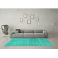 thumbnail image 3 of Ahgly Company Indoor Round Abstract Turquoise Blue Contemporary Area Rugs, 3' Round, 3 of 4