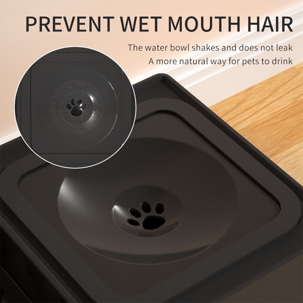 Didog Elevated Adjustable Double Bowl Dog Cat Food & Water Feeder Elevated Raised Stand Feeding