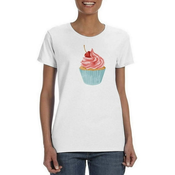 Strawberry Cupcake T-Shirt Women -SPIdeals Designs, Female Small