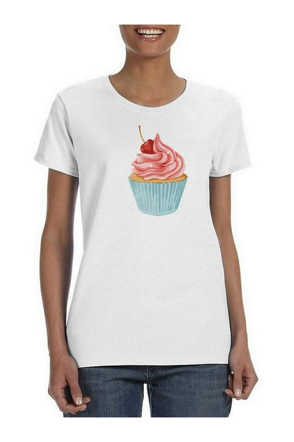 Strawberry Cupcake T-Shirt Women -SPIdeals Designs, Female Medium
