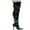 Silver PU, variant on Ellie Shoes E-511-Buckleup 5" Heel Stretch Woman's Thigh Boot with Buckles & Inner zipper.
