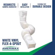 Ameri-Max Home Products Flex A Spout 55 in. White Vinyl Downspout Extension