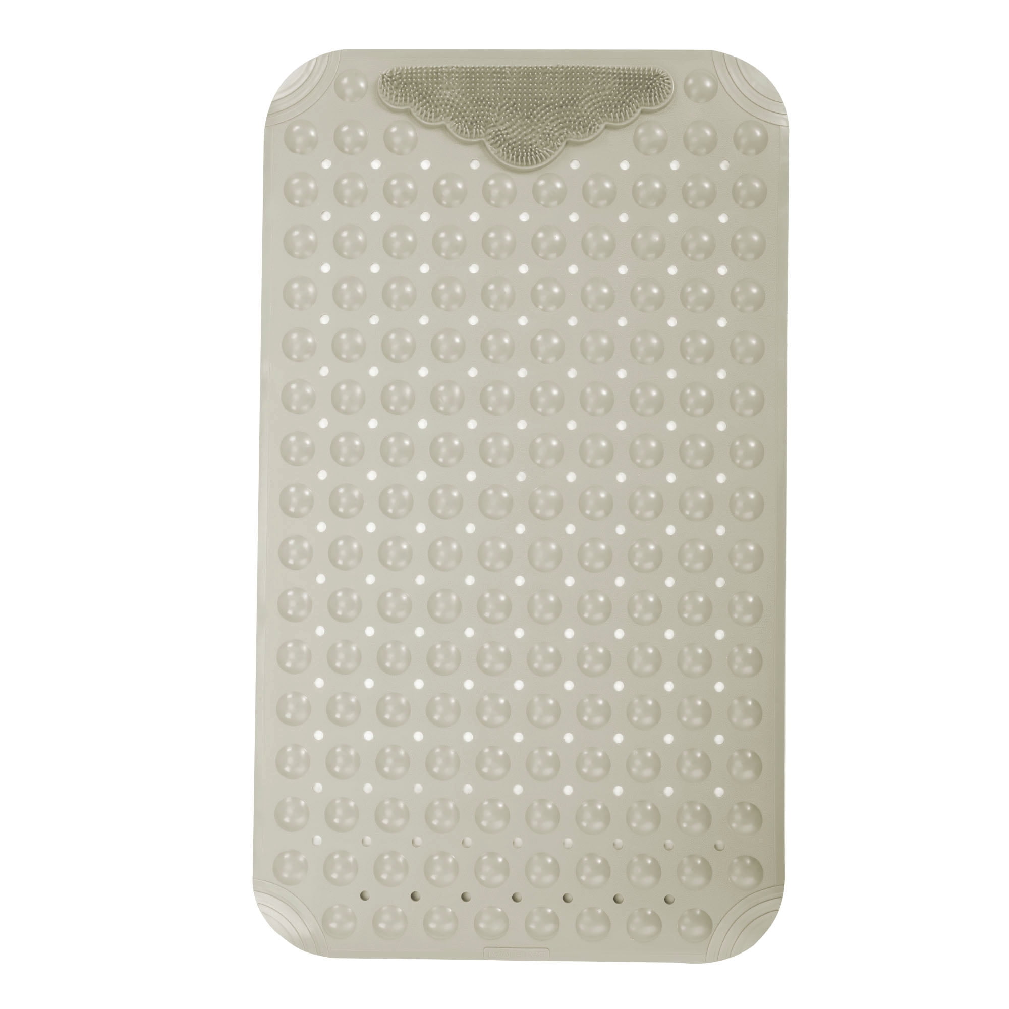 SAYFUT Bathtub and Shower Mats, Extra Long Machine Washable Non-Slip Bath Mat for Bathroom (31.5'' x 20''), Beige