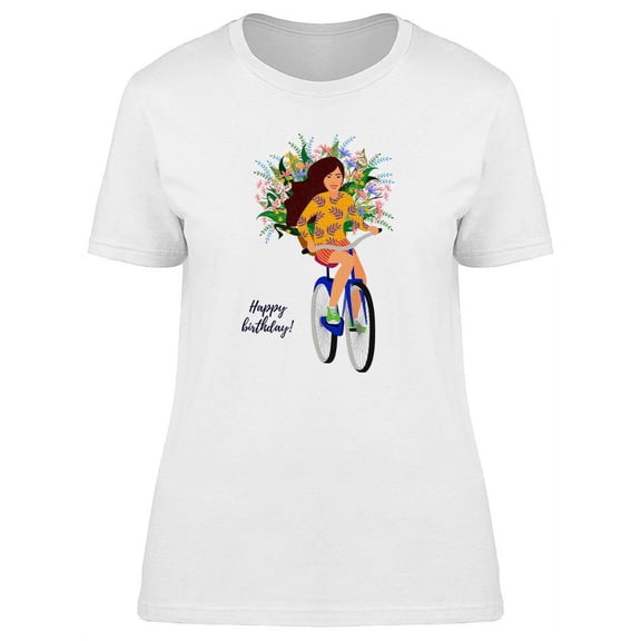 Happy Birthday Smiling Girl T-Shirt Women -Image by Shutterstock, Female x-Large