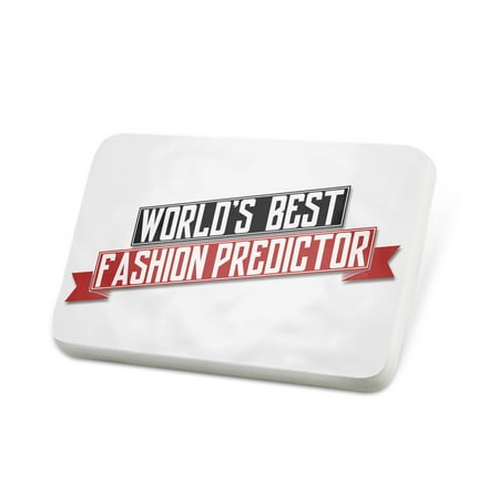 Porcelein Pin Worlds Best Fashion Predictor Lapel Badge –