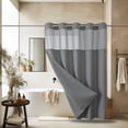 thumbnail image 3 of Leodye Rideau de Douche Imperméable 1 Pce - MoonLightBlue Sans Crochet avec Doublure Intégrée, Style Hôtel-71 x 74 Po, 3 of 6