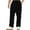 Black, variant on Men’s Textured Patterned Loose Fit Drawstring Waist Casual Pants Soft Fabric Straight Leg Trousers for Everyday Wear