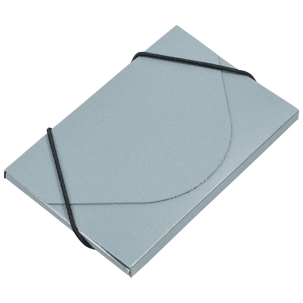 JAM Plastic Business Card Holder Case, 1/Pack, Silver Metallic