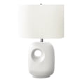 thumbnail image 1 of Lighting - 26"h - Table Lamp - White Ceramic - Ivory/Cream Shade - Contemporary, 1 of 3