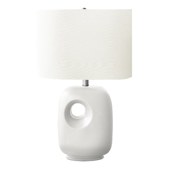 Lighting - 26"h - Table Lamp - White Ceramic - Ivory/Cream Shade - Contemporary