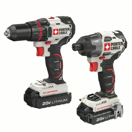 PORTER CABLE 20-Volt Max Lithium-Ion Brushless Cordless Drill And Impact Driver Combo Kit,