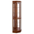 thumbnail image 5 of Tcbosik Corner Curio Cabinet with Lights, Display Storage Cabinet with Adjustable Shelves and Tempered Glass Doors, Bookcase for Bedroom, Living Room, Oak, 5 of 6