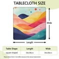 thumbnail image 2 of Colorful Tie Dye Mountain Pattern Square Fitted Tablecloth with Elastic Edge,Square Table Cover,Washable Elastic Table Cover for Home Kitchen Party Decor 34"x34", 2 of 6