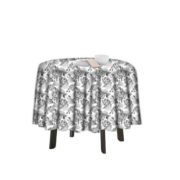 eloria Floral Printed Round Table Cloth Resistant Washable Decorative Table Cover for Dining Table
