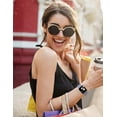 thumbnail image 6 of Wearlizer 2 Packs Floral Engraved Band Compatible with Apple Watch 38mm 40mm 41mm 49mm 45mm 46mm 44mm 42mm Women, Silicone Dandelion Sunflower Design Strap for iWatch Ultra Series SE/10/9/8/7/6/5/4/3, 6 of 7