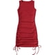 thumbnail image 1 of Vestido corto sin mangas fruncido para mujer, con cordón y lazo lateral, cuello redondo, vestido corto Rojo acanalado. XS Rojo acanalado. XS Xishao ropa, 1 of 2