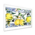thumbnail image 2 of Designart 'Geometrical Pattern of Lemon Ornament On Blue II' Tropical Framed Art Print, 2 of 4