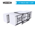 thumbnail image 3 of Lifetime 8 ft. Folding Tables, White, Set of 22 with Cart, Indoor/Outdoor, Commercial Grade, (80135), 3 of 17