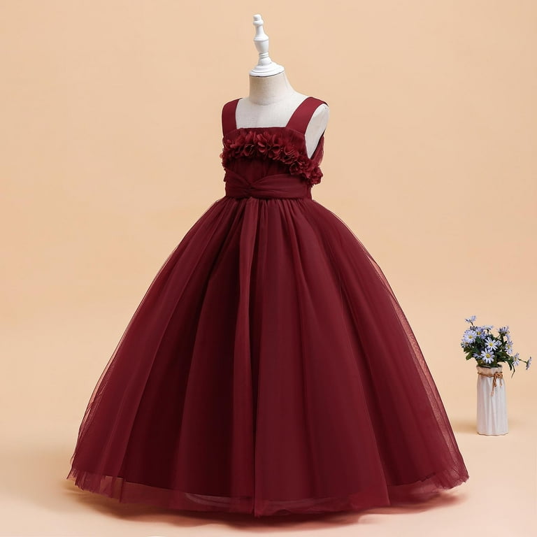 ATOGUTA 6-17 Years Junior Prom Dresses for Teen Girls Tulle Princess Dress  Junior Bridesmaids Pageant Formal Ball Gown Red - Walmart.com