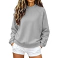 thumbnail image 4 of Womens Sweatshirt Nelozsy Women's Ribbed Mock Neck Sweatshirt Oversized Long Sleeve Casual Pullover Top Gray L, 4 of 8
