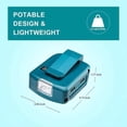 thumbnail image 7 of ADP05 USB Charger Adapter for Makita 14-18V Lithium-Ion LXT Battery Power Source Converter with Dual USB Ports, 12V DC Port, 3W LED Work Light Flashlight$$Tools & Hardware Other, 7 of 7