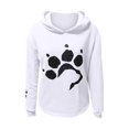 thumbnail image 5 of Women Hoodies Women's Casual Cat Paw Print Long-Sleeved Pullover Hooded Thin Fleece Sweater, 5 of 6