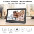 thumbnail image 2 of 15.6 inch Digital Photo Frame with IPS Screen - Digital Picture Frame with 1080P Video, Music, Photo, Auto Rotate, Slide Show, Remote Control, Calendar, Time,1280x800 Black, 2 of 14