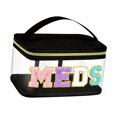 thumbnail image 1 of Bolsa de cosméticos Yinane con letras de chenilla organizador de maquillaje transparente Negro, 1 of 8