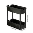 thumbnail image 4 of Naittoop Bathroom Counter Organizer with Drain Holes, 2-Tier Plastic Storage Organizer for Makeup Perfume Skincare,Vanity Storage Tray for Bedroom, Living Room, Spice Racks Black, 4 of 5