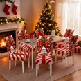 thumbnail image 1 of xihome Funda elstica para taburete con lazo navideño, de polister, para mesa o silla. Medidas: 52 x 63 x 74 cm. Lavable. Protector de asiento para comedor u oficina., 1 of 6