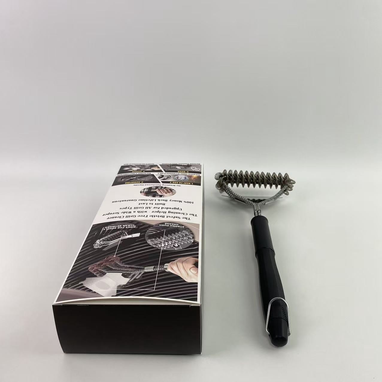 SPARKA Cleaning brushes for barbecue grills – Safe BBQ Brush for Grill – 18'' Stainless Grill Grate Cleaner - Safe Grill Accessories for Porcelain/Gas/Charcoal Grill – Gifts for Grill Wizard