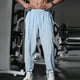 thumbnail image 1 of Pantalones largos para hombre, color liso, informales, a la moda, con cintura elástica, holgados, de poliéster, 1 of 7