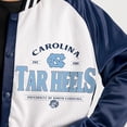 thumbnail image 4 of Women's Gameday Couture Navy North Carolina Tar Heels Oversized Inner Drive Varsity Rhinestone Full-Snap Bomber Jacket, 4 of 5