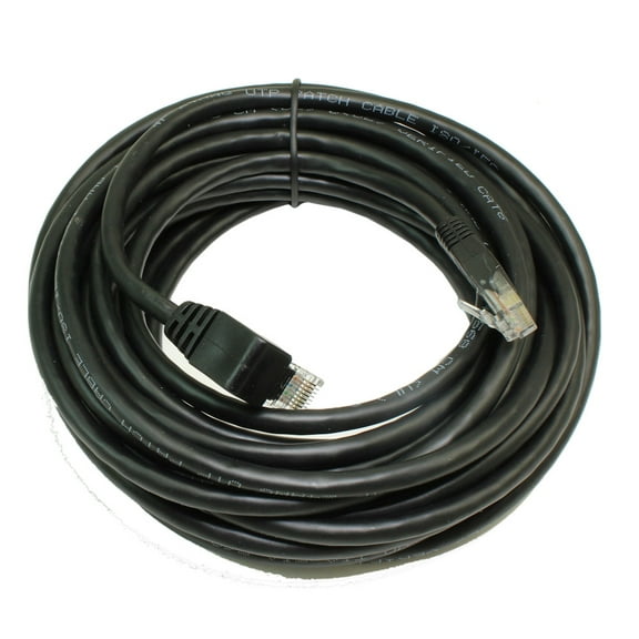 20ft Cat6 ANGLED-DOWN Ethernet RJ45 Patch Cable, NON-BOOTED, BLACK