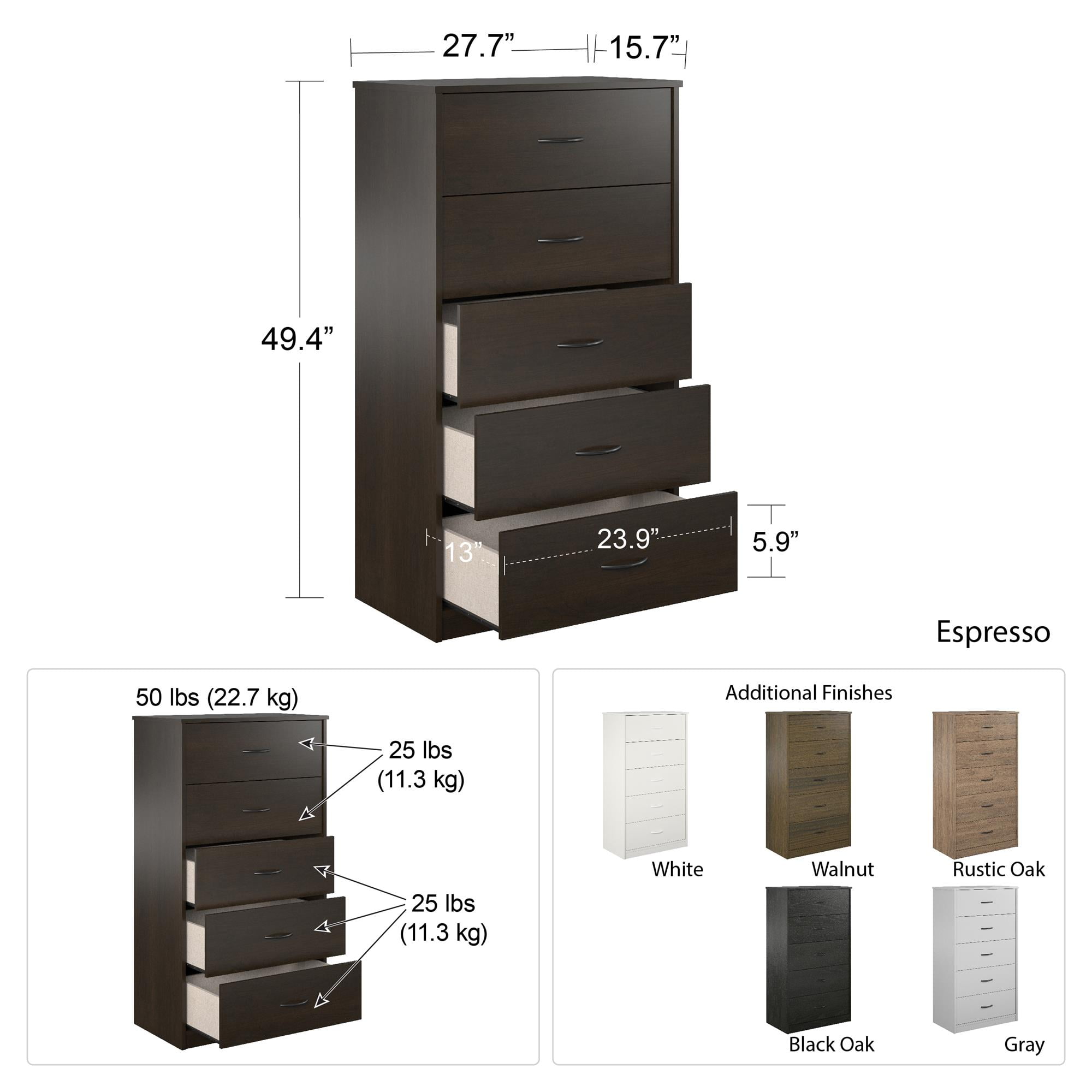 Drawer chest, platine de royale lite espresso bedroom, platine de royale lite espresso collection. mainstays classic 5 drawer dresser espresso finish