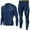 Jewel Blue, variant on Sports Running Set for Men, Men's Compression Shirt Skin-Tight Pants, uick Dry Fitness Tracksuit Suit Two-piece Gym Dark Blue S, US Size 4