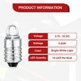 thumbnail image 4 of 10 Pieces E10 LED Bulbs 3 Volt Miniature Flashlight E10 Replacement Bulbs Mini Lamps Cool White, 4 of 6