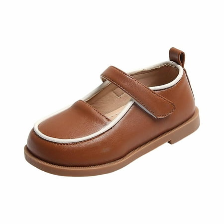 

Princess Leather Shoes For Girls Clearance Sale Baby Girl Children s Soft-soled Small Leather Shoes Princess Shoes Thick Bottom Casual Shoes Brown 4-5 Years