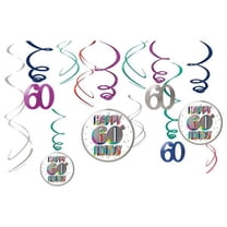 Here's to Your 60th Birthday Hanging Swirl Decorations