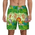 thumbnail image 3 of Uemuo African Animals in the Jungle Pattern Mens Swim Trunks Quick Dry Board Shorts with Mesh Lining, Stretch Beach Shorts Quick Dry No-Chafing Board Shorts-3X-Large, 3 of 9