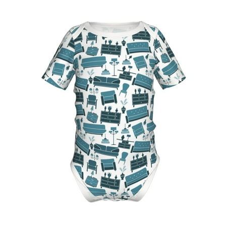 

Coaee Modern Furniture for Soft Baby Short-Sleeve Bodysuit Baby Climbing Clothes Baby Girls Boys Bodysuit Romper-3 Months