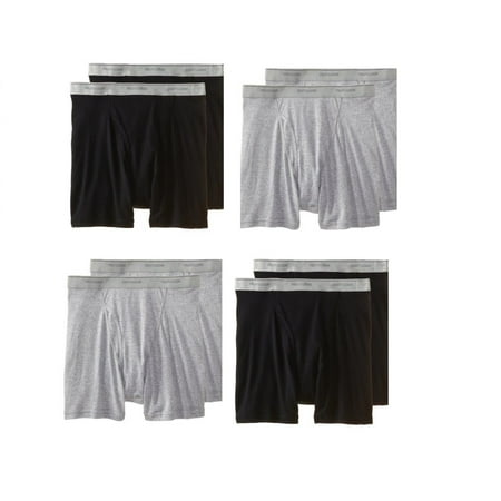 Fruit of the Loom Men's 8 Pack Black/Gray Boxer Brief