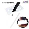 thumbnail image 2 of Akatsuki 7" Large Ceramic Cleaver Knife Kitchen Chef with Blade Cover Soft Handle Rustproof No-stick Meat Vegetable Slicing Fruit Paring Cutter (Black), 2 of 8